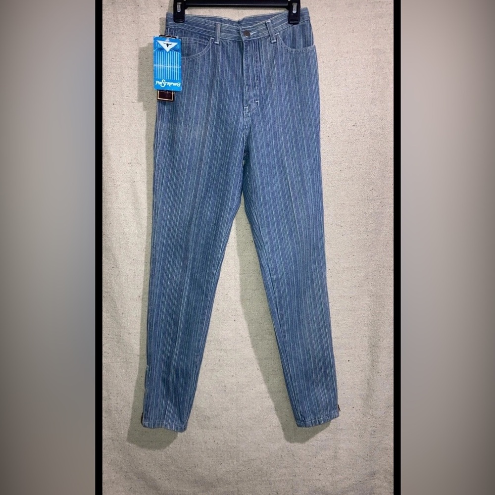 Vintage Sergio Valente Denim Jeans Women’s 9 Pastel Pin Stripe High Rise Mom New